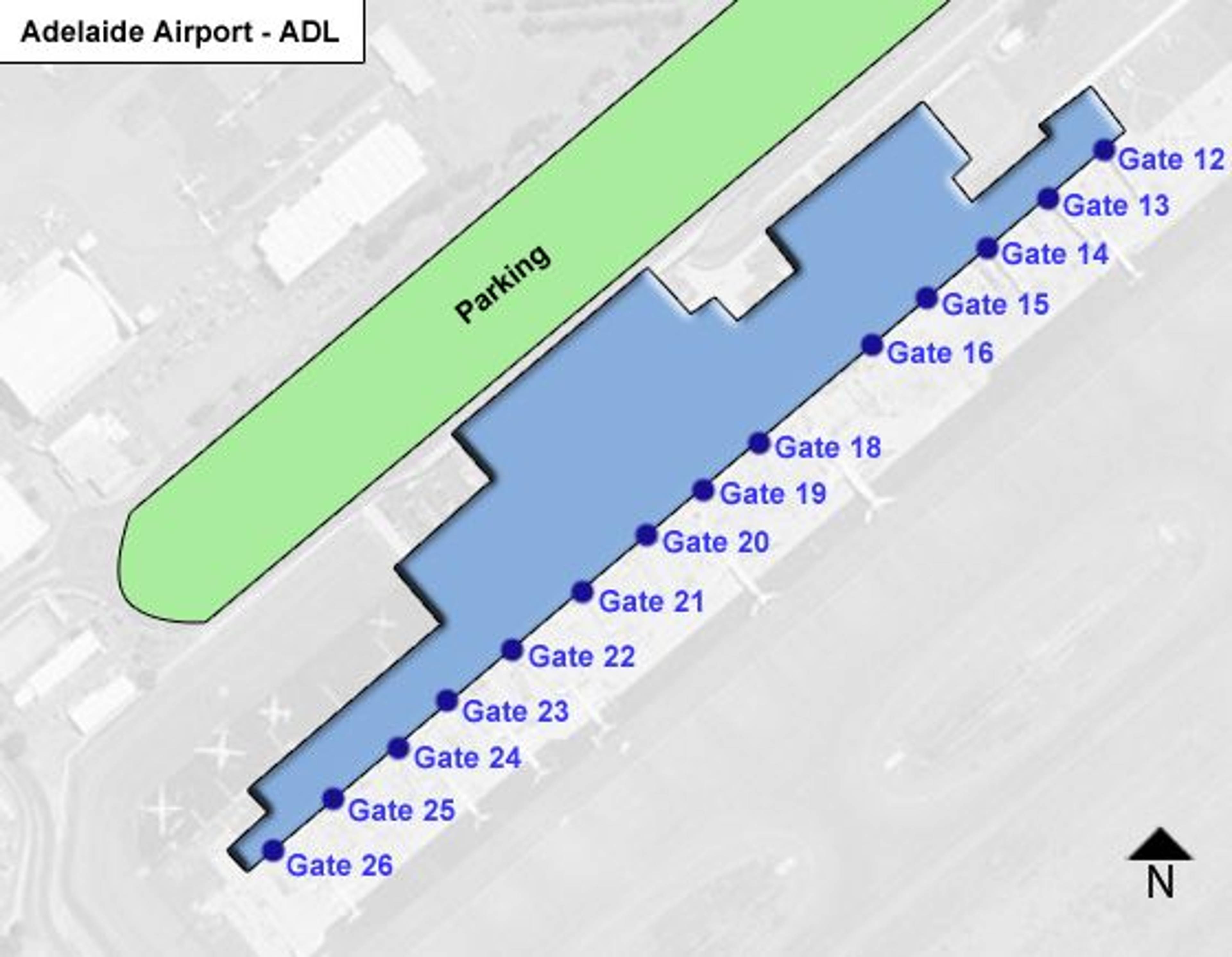 Adelaide, SA Airport Overview Map
